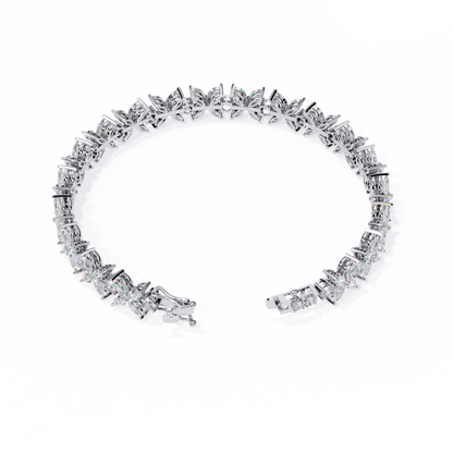 6.25Ct Marquise And Round Cut Diamond Antique Delicate  Vintage 14k Solid Rose Gold Stacking Wedding Tennis Bracelet Gift For Her