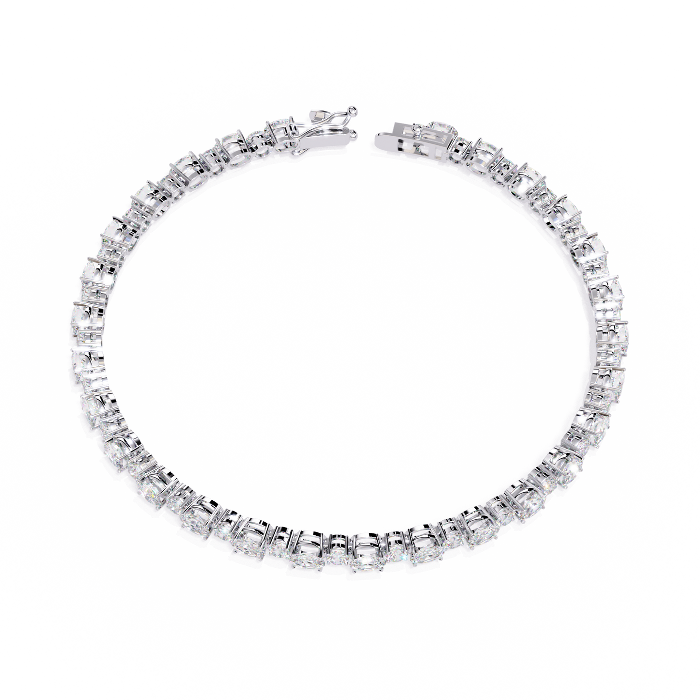 4.64Ct Oval And Round Cut Diamond Delicate Stunning Dainty Elegant Sparkling Women's Tennis Bracelet