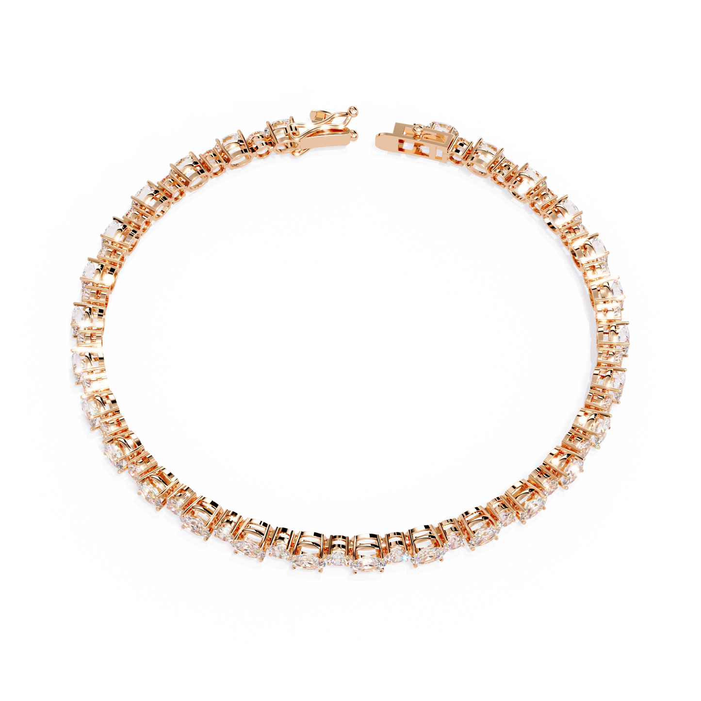 4.64Ct Oval And Round Cut Diamond Delicate Stunning Dainty Elegant Sparkling Women's Tennis Bracelet