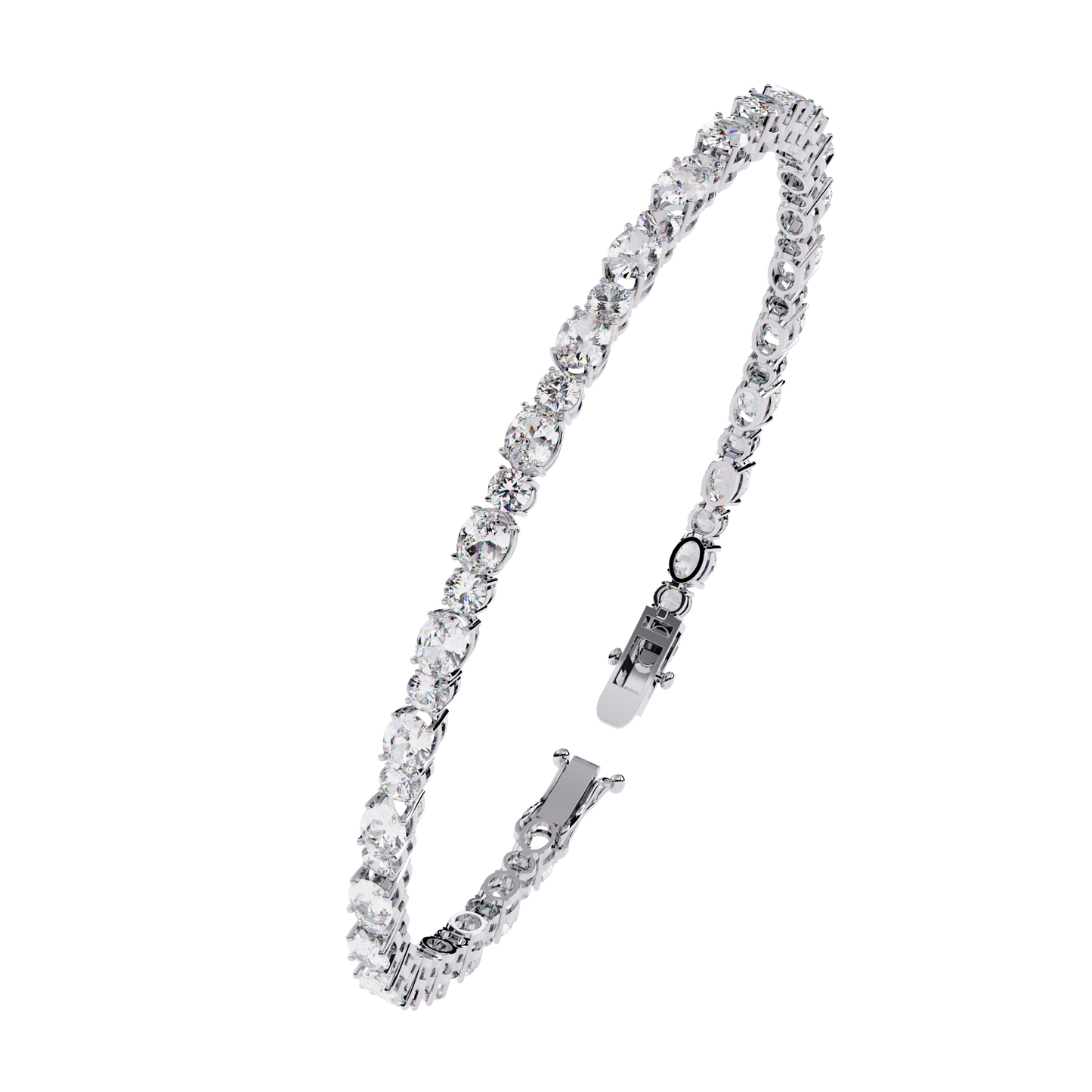 4.64Ct Oval And Round Cut Diamond Delicate Stunning Dainty Elegant Sparkling Women's Tennis Bracelet