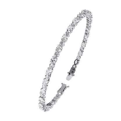 4.64Ct Oval And Round Cut Diamond Delicate Stunning Dainty Elegant Sparkling Women's Tennis Bracelet
