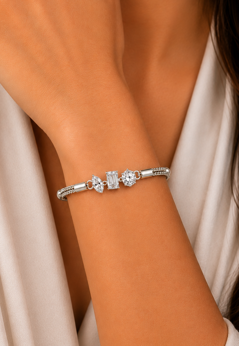 Multi Shape Lab Grown Diamond Rose Gold Bracelet