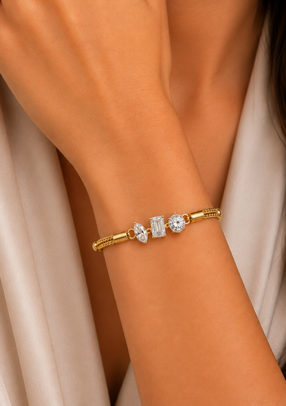 Multi Shape Lab Grown Diamond Rose Gold Bracelet