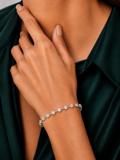 Round Lab Grown Diamond Bezel Tennis Bracelet