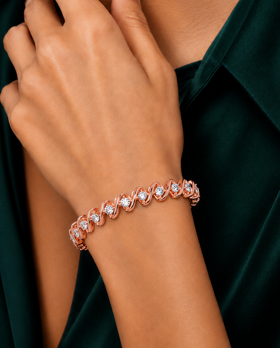 Twisted Lab grown Diamond Link Bracelet