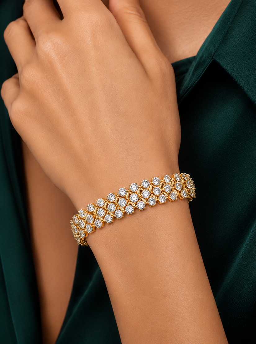 Multi Row Round Lab Grown Diamond Bracelet