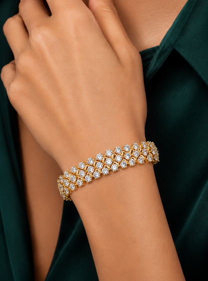 Multi Row Round Lab Grown Diamond Bracelet