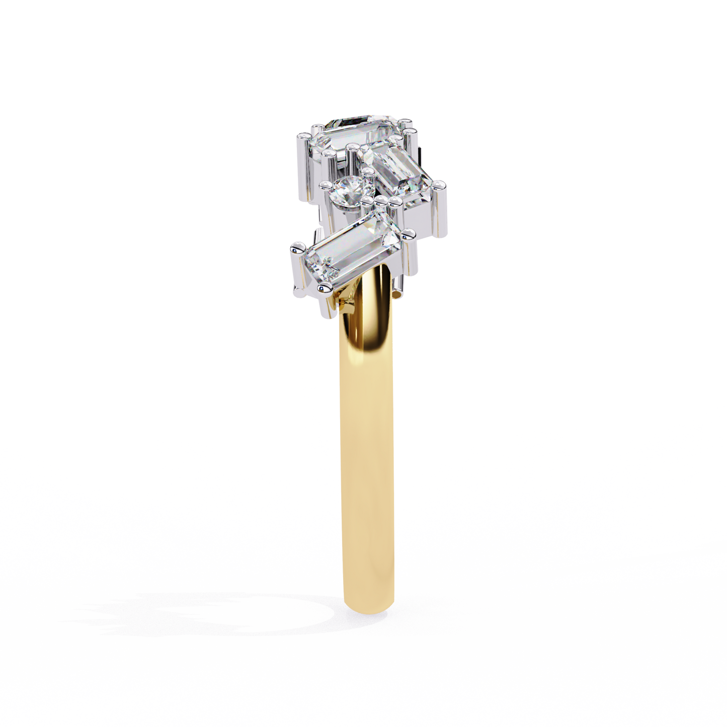 Baguette And Round Cut Top Grade Diamond Antique Minimalist Half Eternity Classic Band Gift For Women's - HIGHCARAT DIAMONDS