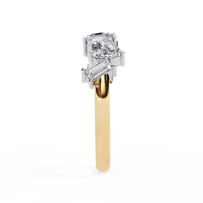 Baguette And Round Cut Top Grade Diamond Antique Minimalist Half Eternity Classic Band Gift For Women's - HIGHCARAT DIAMONDS