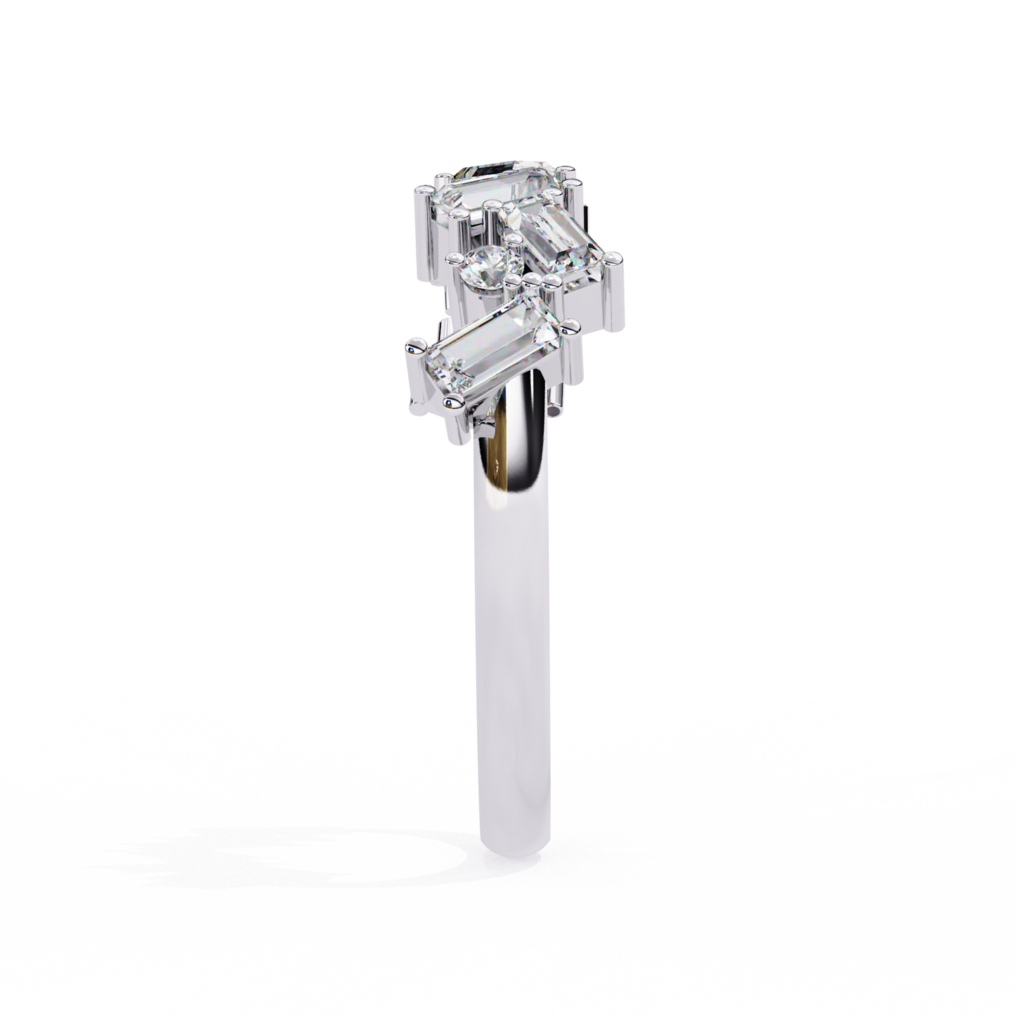 Baguette And Round Cut Top Grade Diamond Antique Minimalist Half Eternity Classic Band Gift For Women's - HIGHCARAT DIAMONDS
