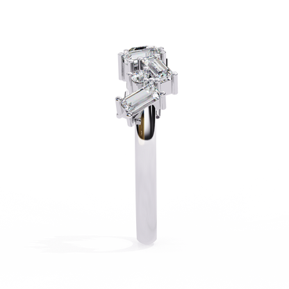 Baguette And Round Cut Top Grade Diamond Antique Minimalist Half Eternity Classic Band Gift For Women's - HIGHCARAT DIAMONDS
