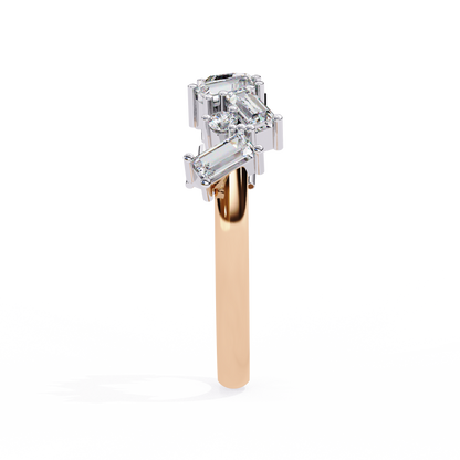 Baguette And Round Cut Top Grade Diamond Antique Minimalist Half Eternity Classic Band Gift For Women's - HIGHCARAT DIAMONDS