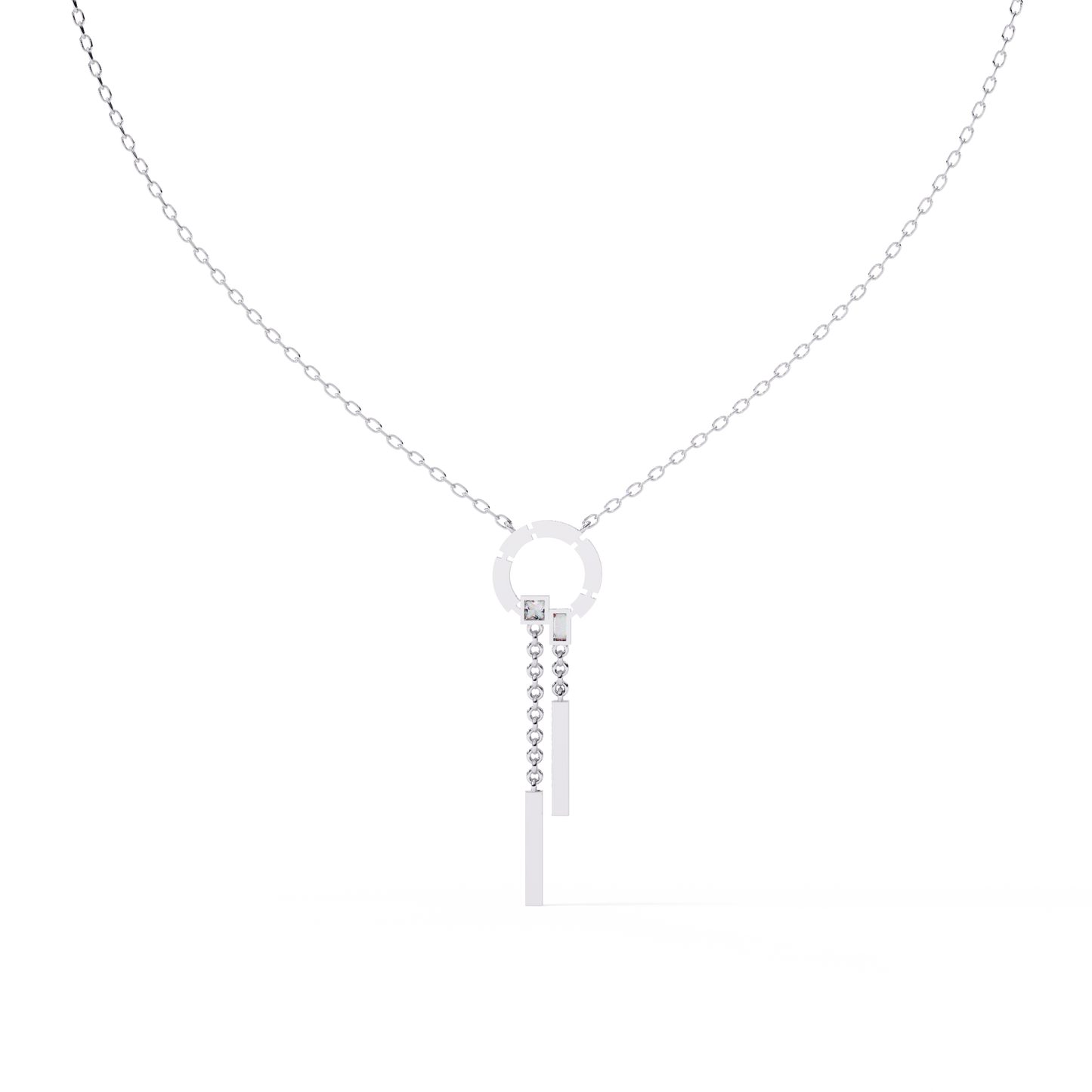 Baguette, Princess and Round 14K Solid Rose Gold Natural Cut Diamond Bezel Set Antique Necklace Gifted for Women's - HIGHCARAT DIAMONDS