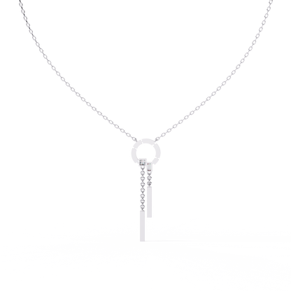 Baguette, Princess and Round 14K Solid Rose Gold Natural Cut Diamond Bezel Set Antique Necklace Gifted for Women's - HIGHCARAT DIAMONDS