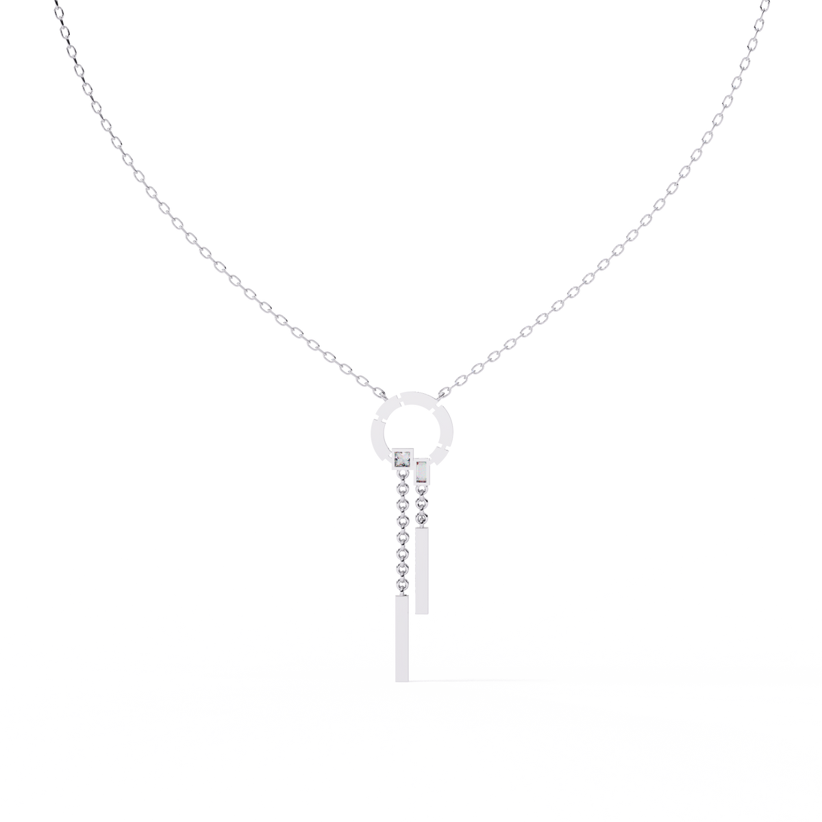 Baguette, Princess and Round 14K Solid Rose Gold Natural Cut Diamond Bezel Set Antique Necklace Gifted for Women's - HIGHCARAT DIAMONDS