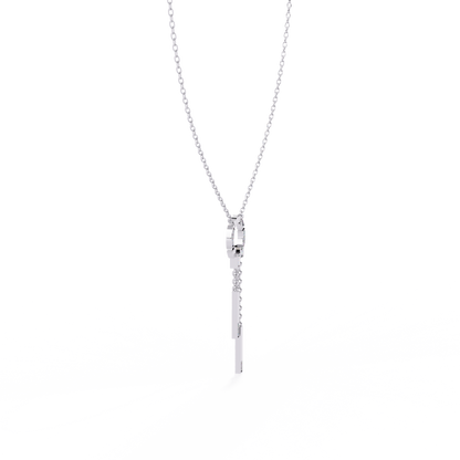 Baguette, Princess and Round 14K Solid Rose Gold Natural Cut Diamond Bezel Set Antique Necklace Gifted for Women's - HIGHCARAT DIAMONDS