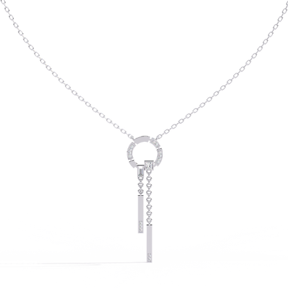 Baguette, Princess and Round 14K Solid Rose Gold Natural Cut Diamond Bezel Set Antique Necklace Gifted for Women's - HIGHCARAT DIAMONDS
