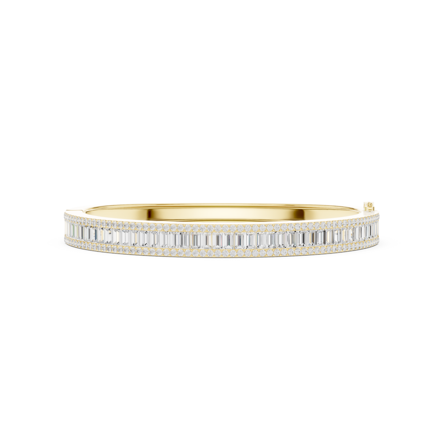 Baguette & Round Cut 5.32CT Lab Grown Diamond Classic Bangle Bracelet - HIGHCARAT DIAMONDS