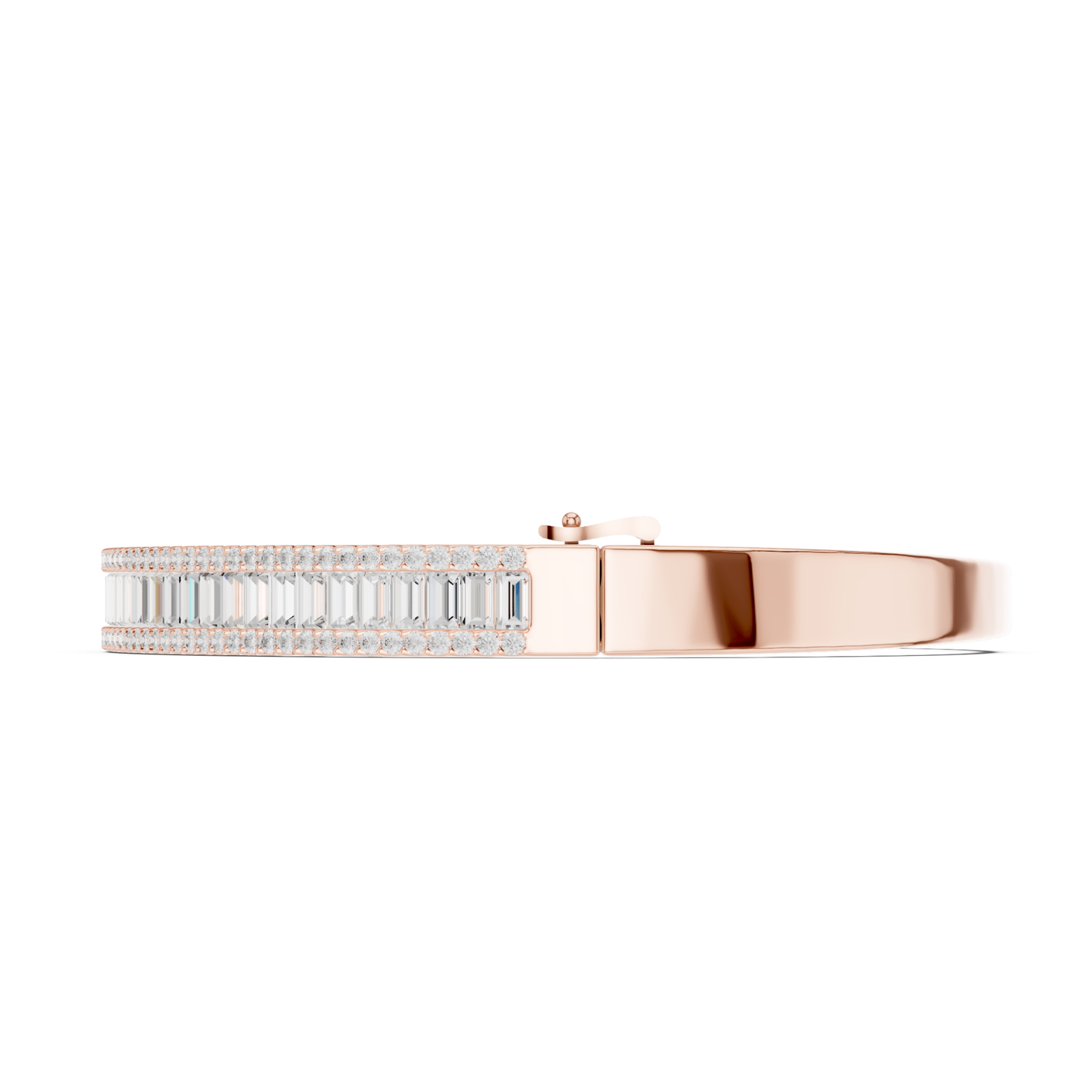 Baguette & Round Cut 5.32CT Lab Grown Diamond Classic Bangle Bracelet - HIGHCARAT DIAMONDS