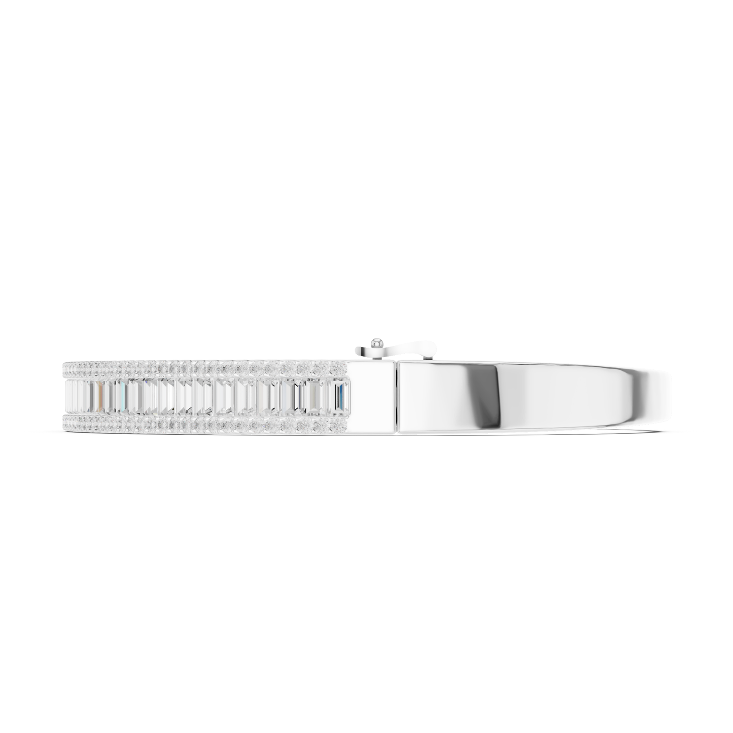 Baguette & Round Cut 5.32CT Lab Grown Diamond Classic Bangle Bracelet - HIGHCARAT DIAMONDS