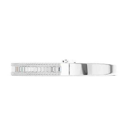 Baguette & Round Cut 5.32CT Lab Grown Diamond Classic Bangle Bracelet - HIGHCARAT DIAMONDS