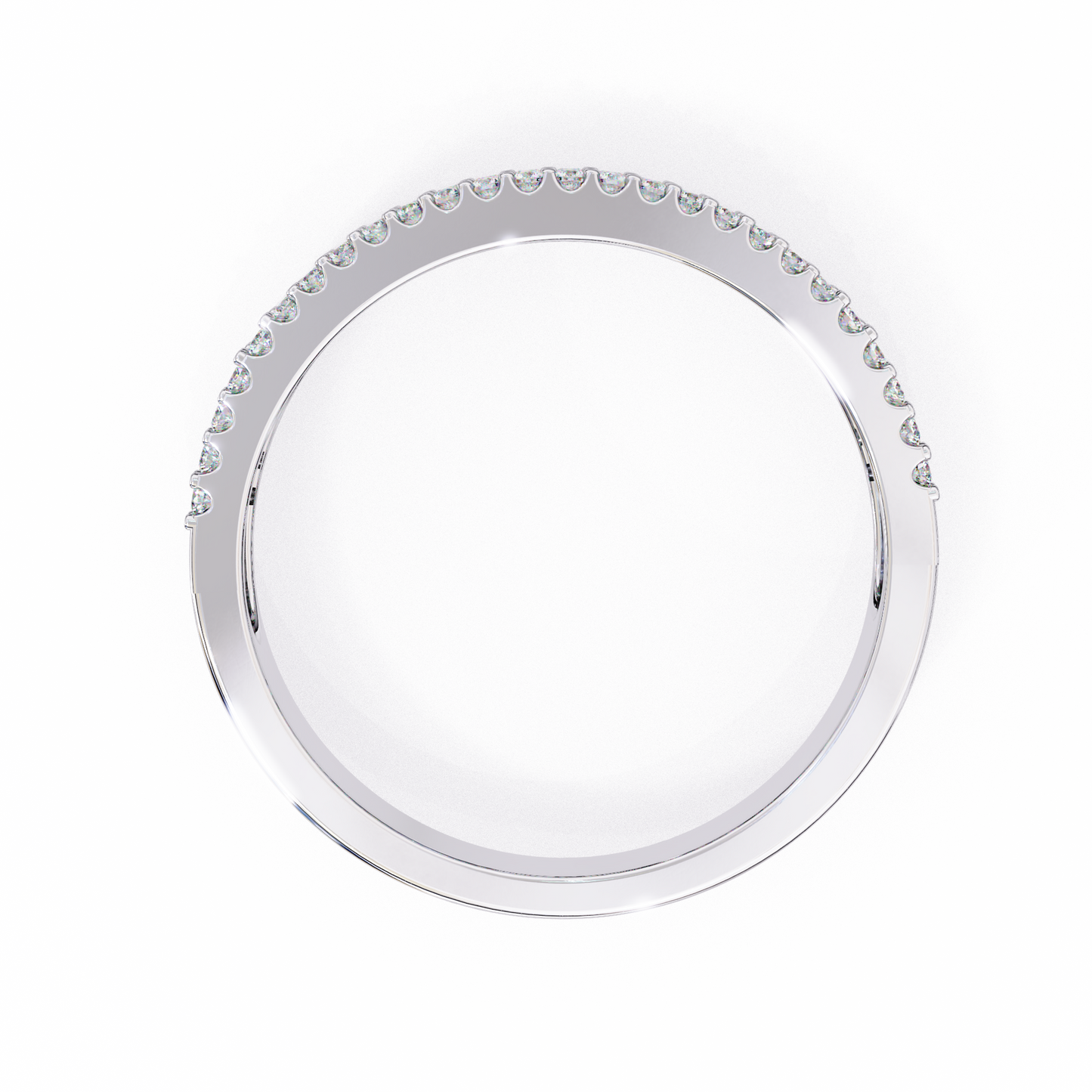 Baguette & Round Diamond Three Row Wedding Band - HIGHCARAT DIAMONDS