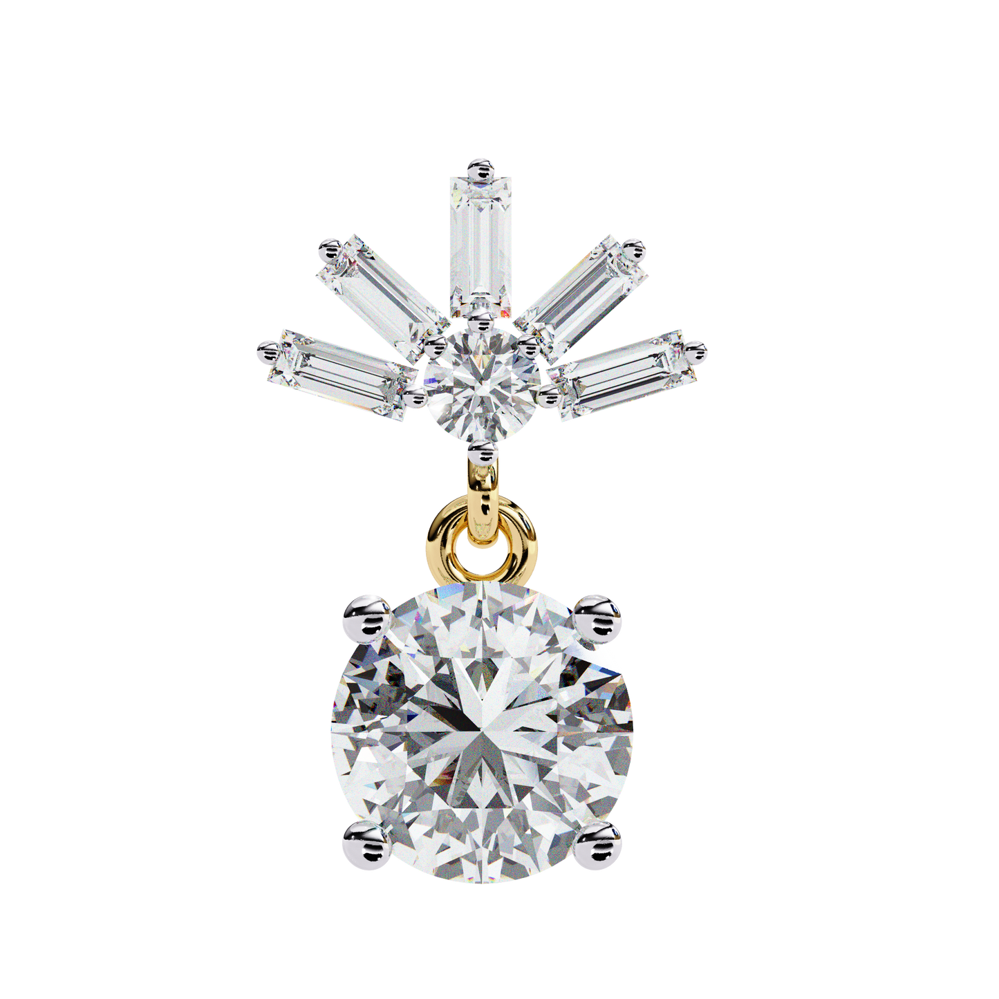 Baguette And Round Cut High Quality Diamond Antique Art Deco Vintage Classic Handmade Drop Wedding Earring Gift For Her - HIGHCARAT DIAMONDS