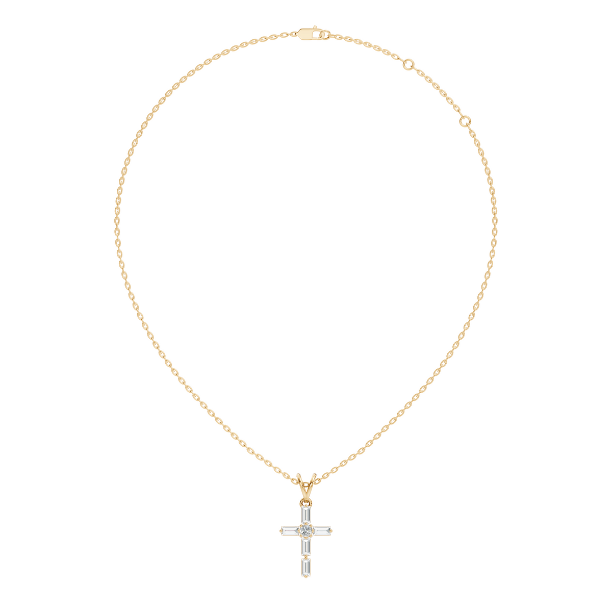 0.76 CT Baguette Cut Unisex Cross Pendant Elegant Eco-Friendly Lab-Grown Diamond Gift - HIGHCARAT DIAMONDS