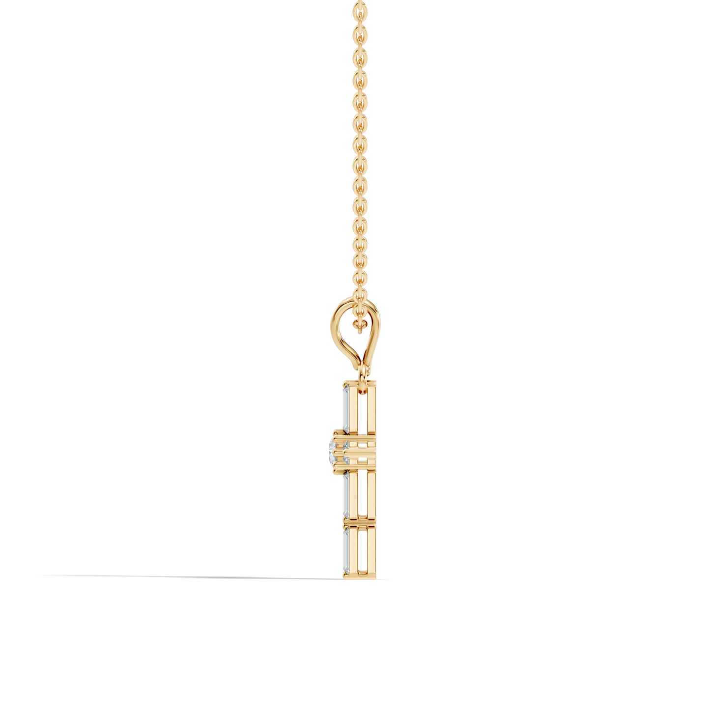 0.76 CT Baguette Cut Unisex Cross Pendant Elegant Eco-Friendly Lab-Grown Diamond Gift - HIGHCARAT DIAMONDS