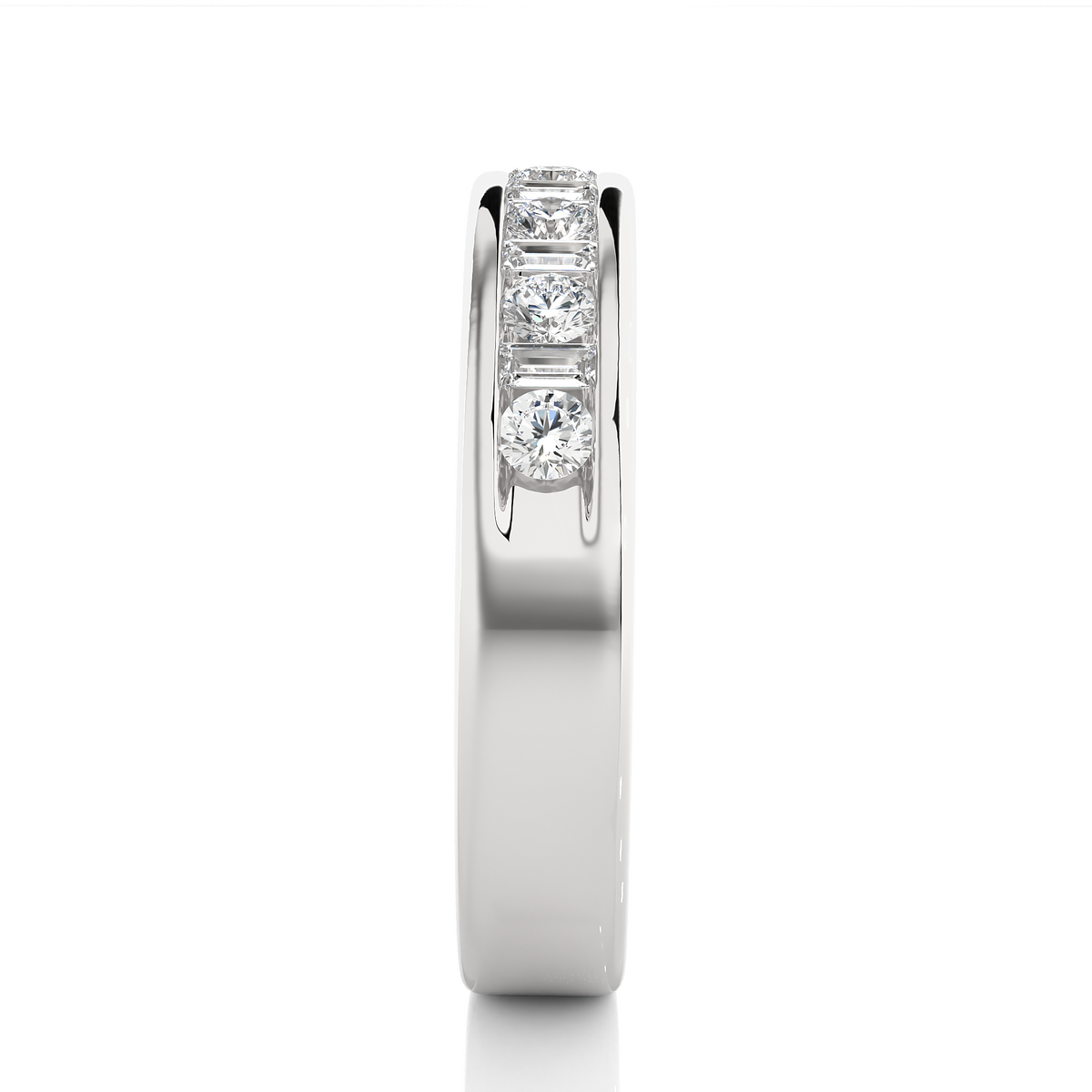 Handcrafted Eternity Band With Baguette And Round Labgrown Diamonds For Special Occasions - HIGHCARAT DIAMONDS