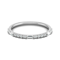 Labgrown Ecofriendly  Baguette and Round Diamond Half-Eternity Stackable Band Ring For Anniversary Gift - HIGHCARAT DIAMONDS