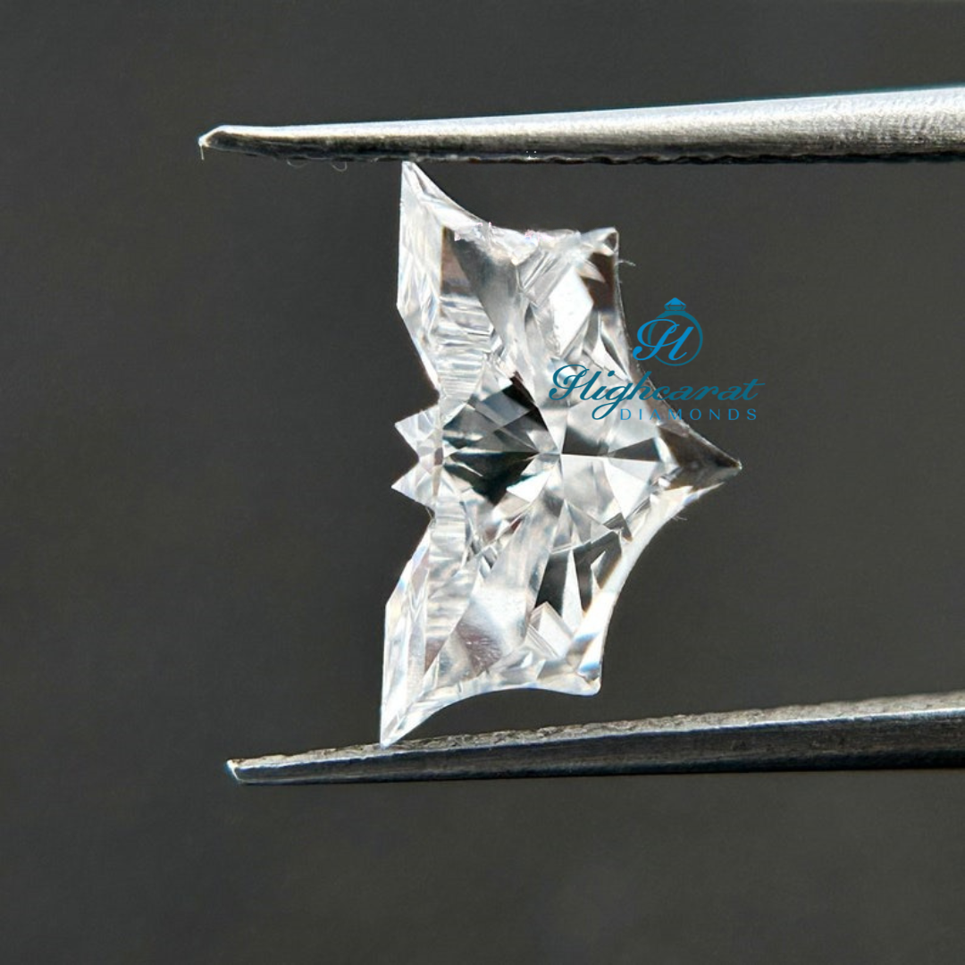 Bat Cut Colorless Labgrown unique diamond jewelry modern pendant Power Meets Mystery - HIGHCARAT DIAMONDS