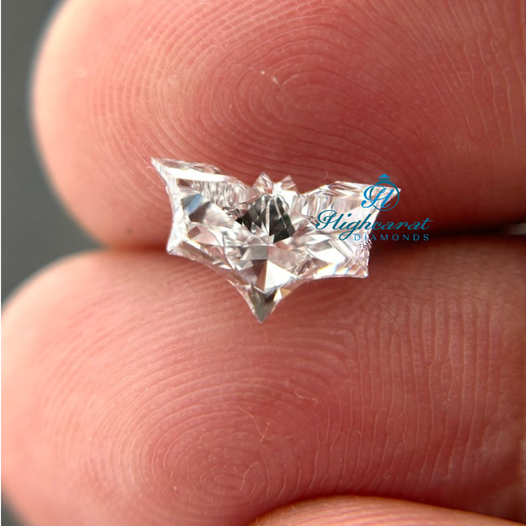 Bat Cut Colorless Labgrown unique diamond jewelry modern pendant Power Meets Mystery - HIGHCARAT DIAMONDS