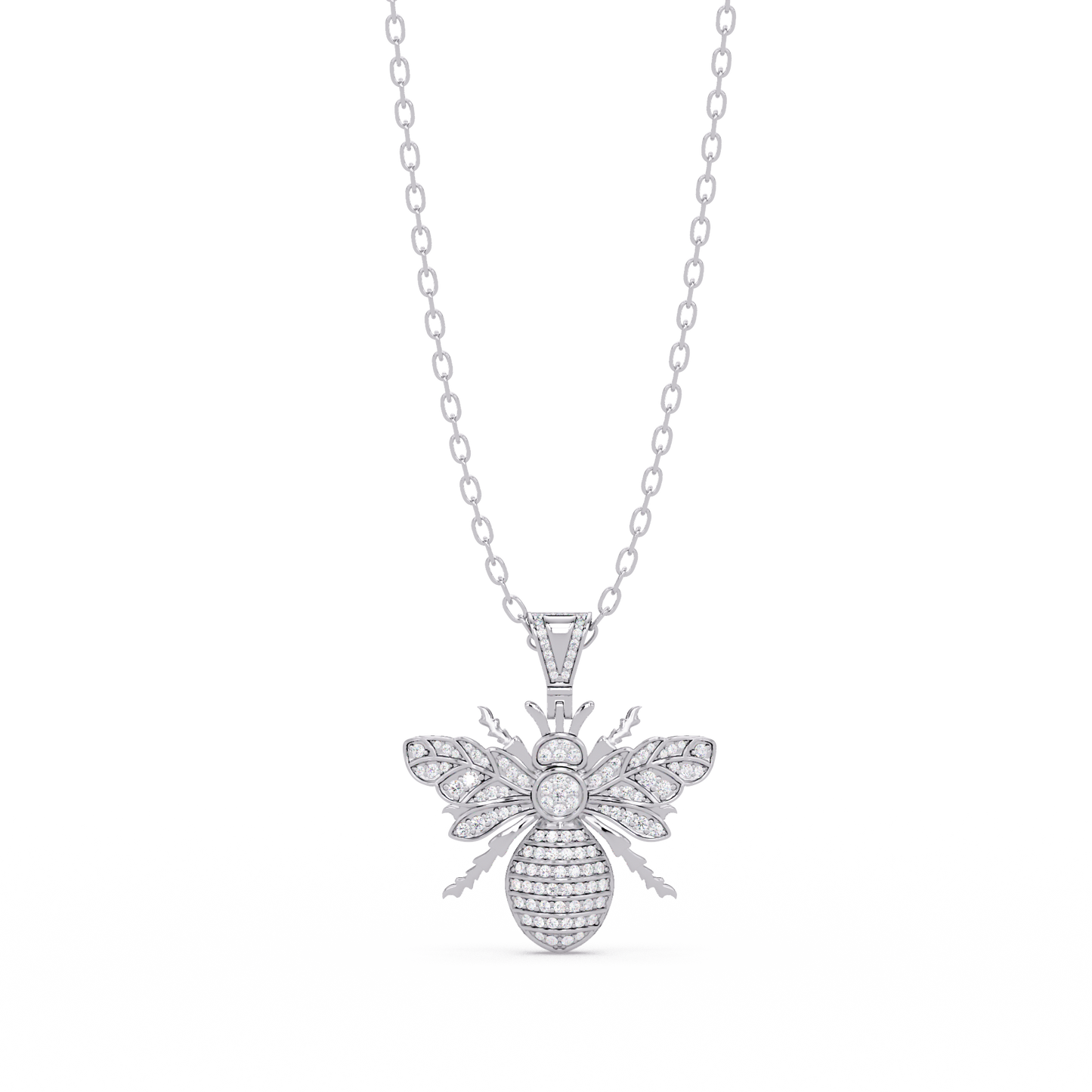 Bee Shape Lab-Grown Diamond Rose Gold Pendant - HIGHCARAT DIAMONDS