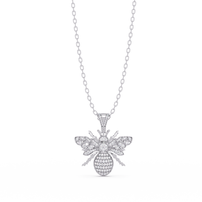 Bee Shape Lab-Grown Diamond Rose Gold Pendant - HIGHCARAT DIAMONDS