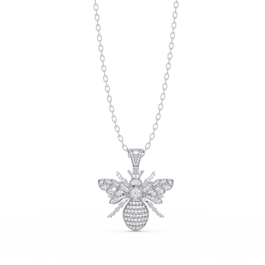 Bee Shape Lab-Grown Diamond Rose Gold Pendant - HIGHCARAT DIAMONDS