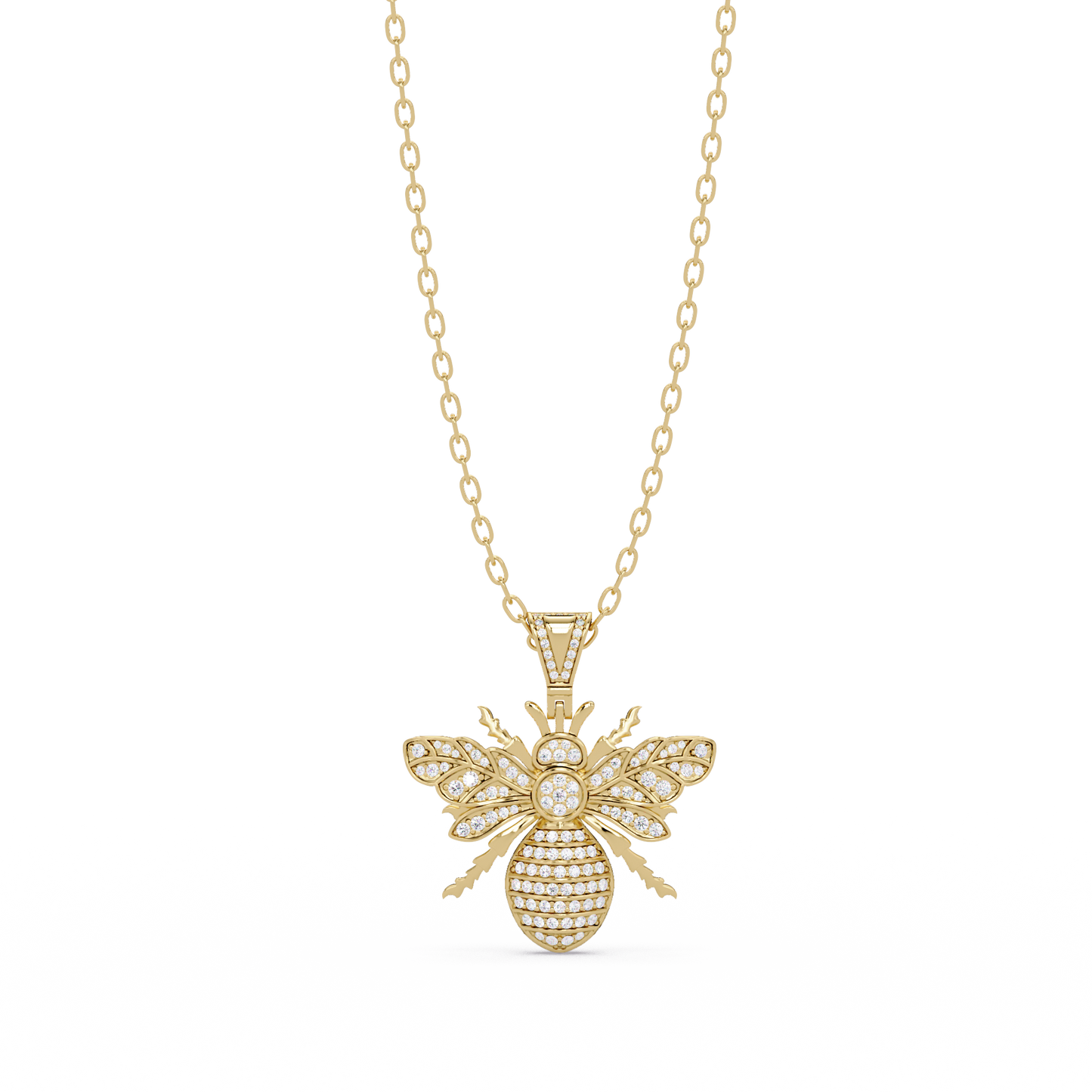 Bee Shape Lab-Grown Diamond Rose Gold Pendant - HIGHCARAT DIAMONDS