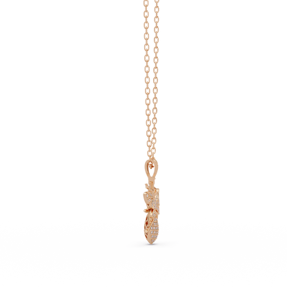 Bee Shape Lab-Grown Diamond Rose Gold Pendant - HIGHCARAT DIAMONDS