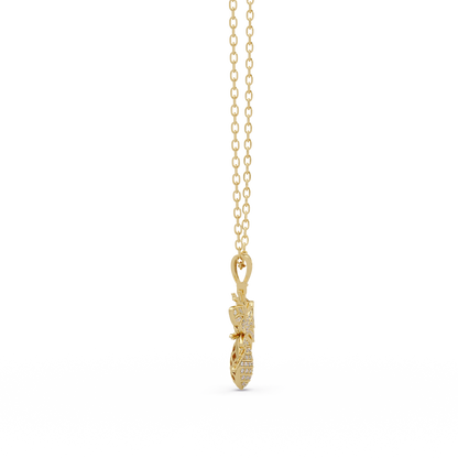 Bee Shape Lab-Grown Diamond Rose Gold Pendant - HIGHCARAT DIAMONDS