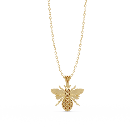 Bee Shape Lab-Grown Diamond Rose Gold Pendant - HIGHCARAT DIAMONDS