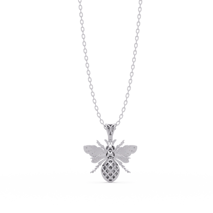Bee Shape Lab-Grown Diamond Rose Gold Pendant - HIGHCARAT DIAMONDS