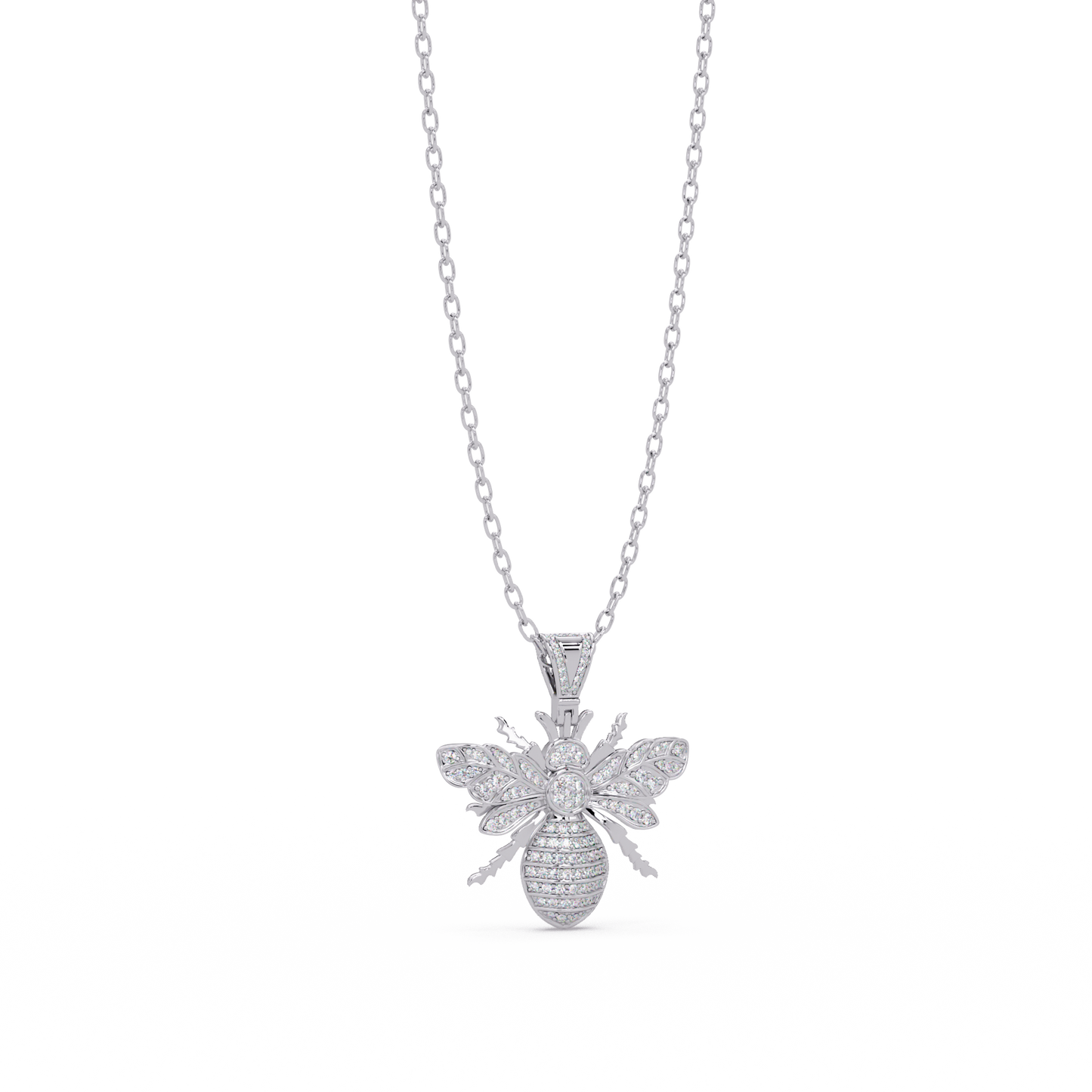 Bee Shape Lab-Grown Diamond Rose Gold Pendant - HIGHCARAT DIAMONDS