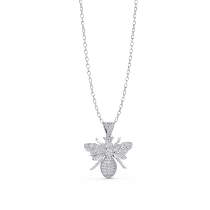 Bee Shape Lab-Grown Diamond Rose Gold Pendant - HIGHCARAT DIAMONDS