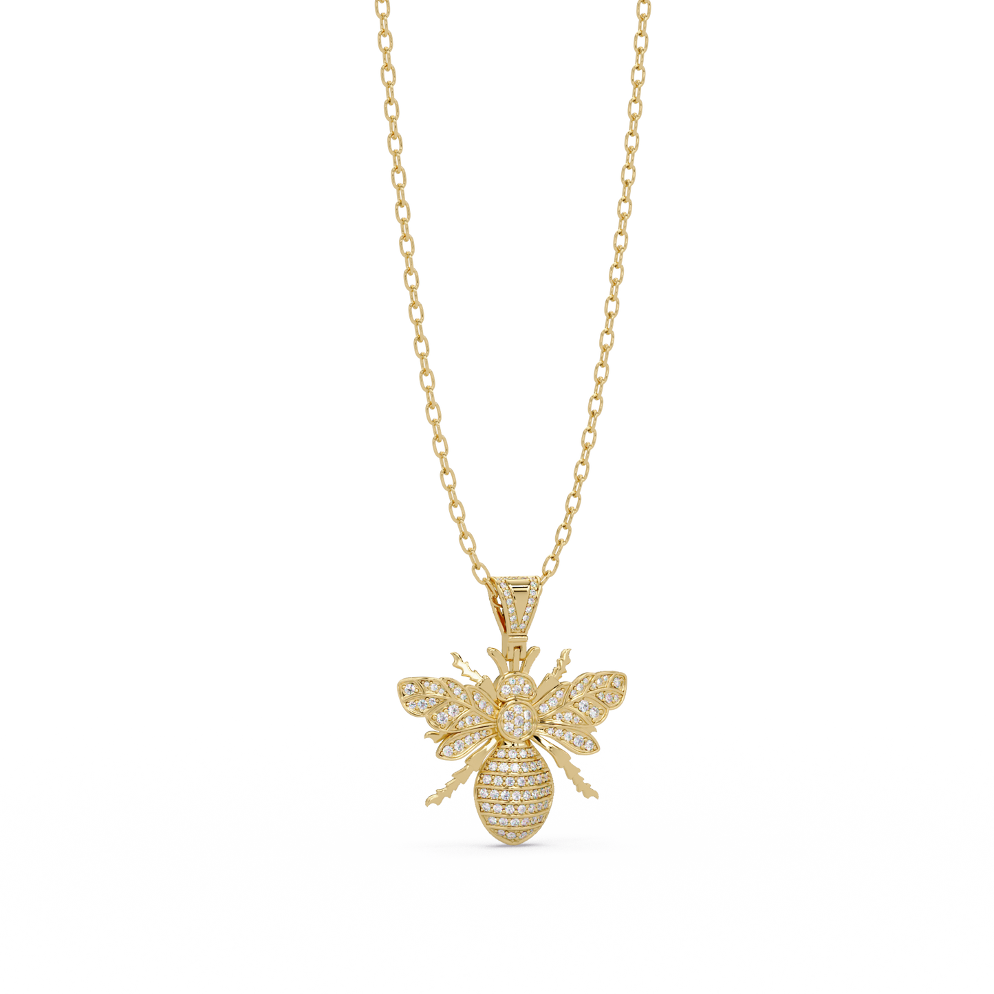 Bee Shape Lab-Grown Diamond Rose Gold Pendant - HIGHCARAT DIAMONDS