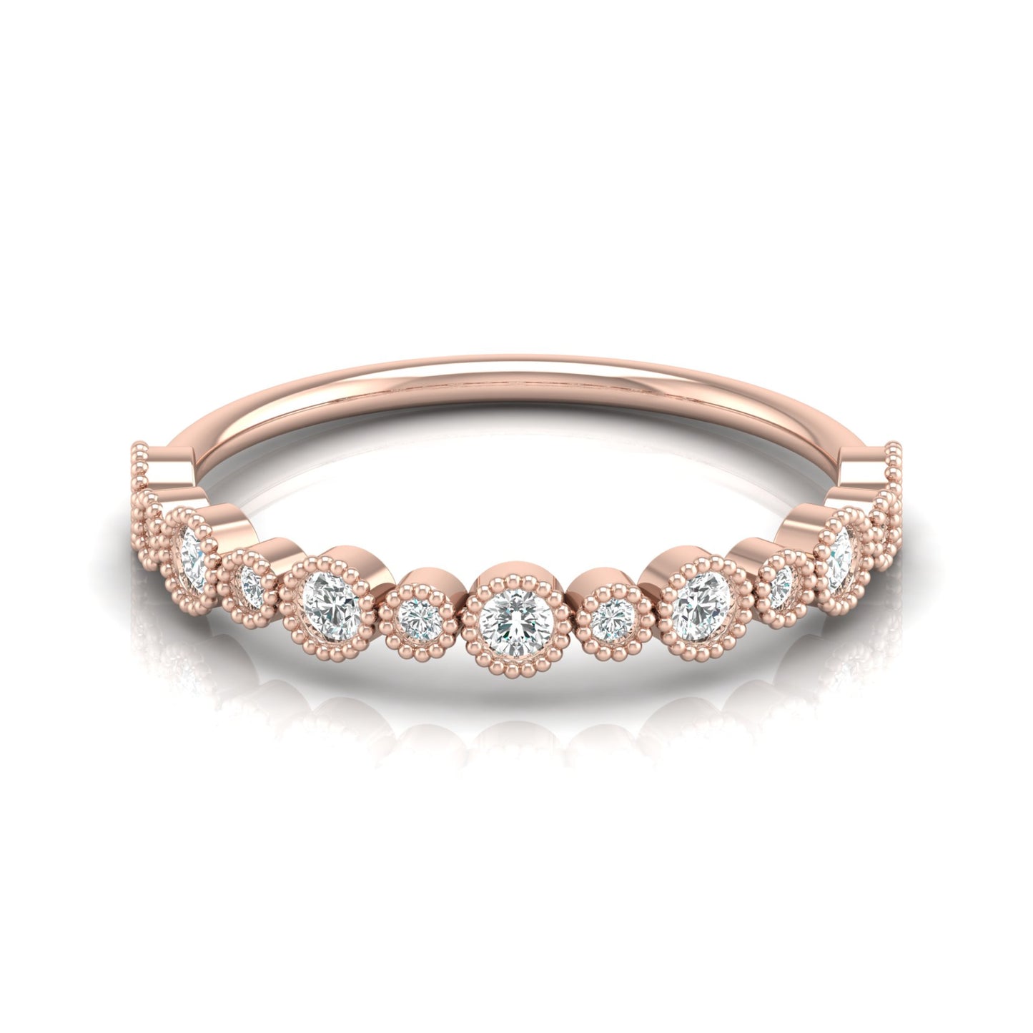 Bezel Set 0.26 CT Classic Band Designed  For Her Elegant & Durable MInimalist Band Ring - HIGHCARAT DIAMONDS