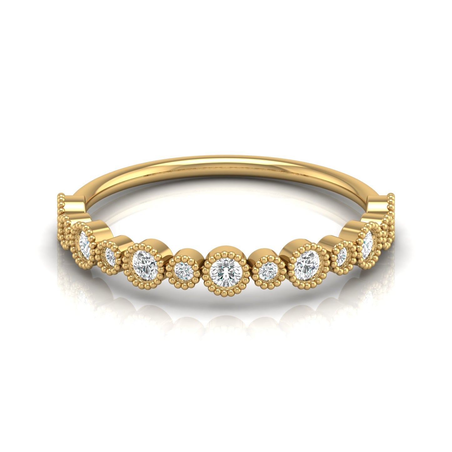 Bezel Set 0.26 CT Classic Band Designed  For Her Elegant & Durable MInimalist Band Ring - HIGHCARAT DIAMONDS