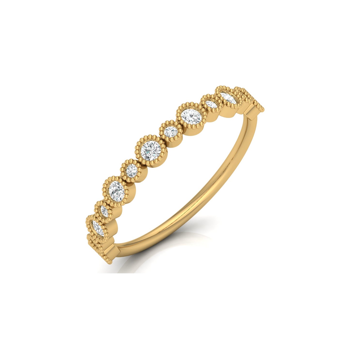 Bezel Set 0.26 CT Classic Band Designed  For Her Elegant & Durable MInimalist Band Ring - HIGHCARAT DIAMONDS
