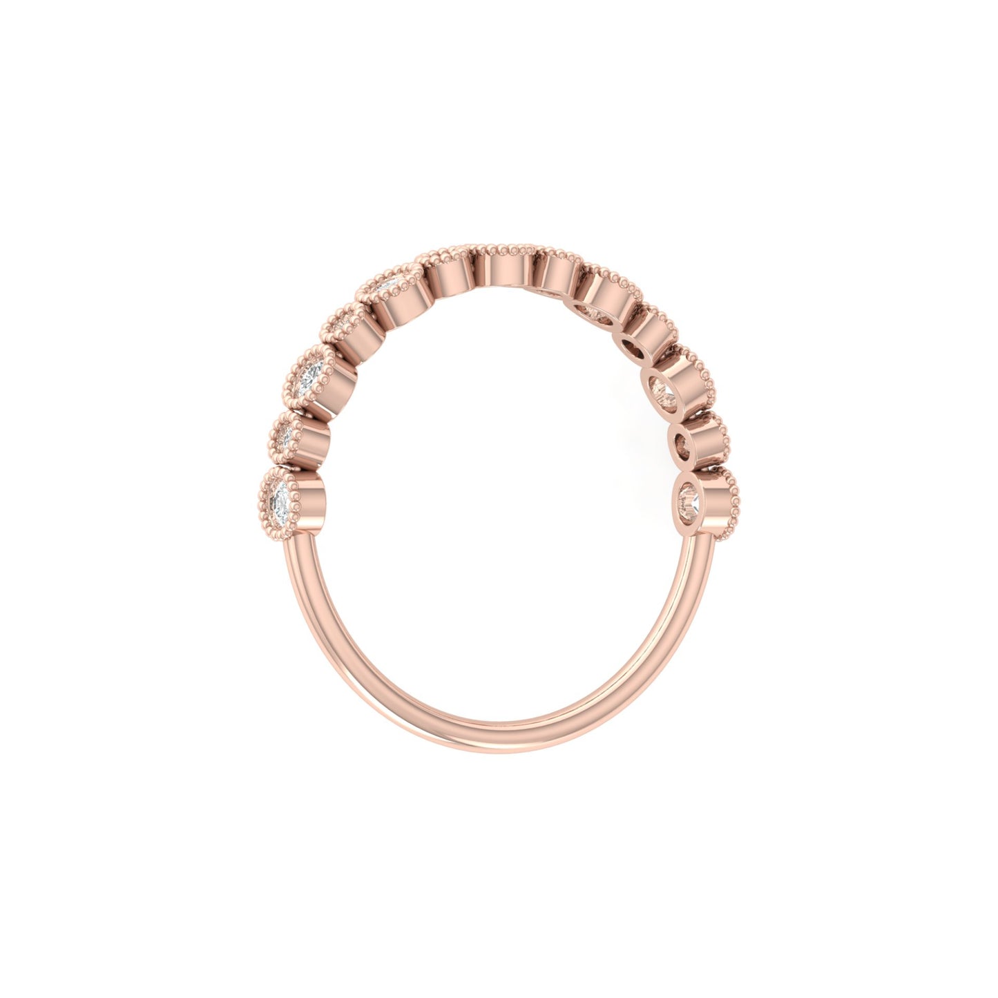 Bezel Set 0.26 CT Classic Band Designed  For Her Elegant & Durable MInimalist Band Ring - HIGHCARAT DIAMONDS