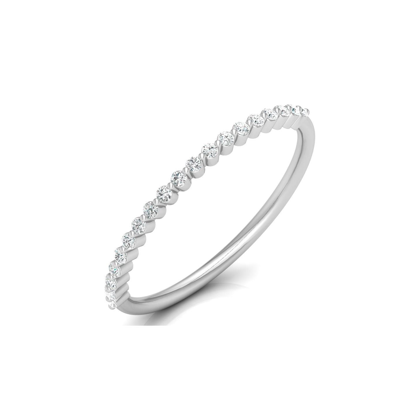Bezel Set Round Diamond Half Eternity Band Ring In 14KT Gold for Women Lab-Grown or Natural - HIGHCARAT DIAMONDS