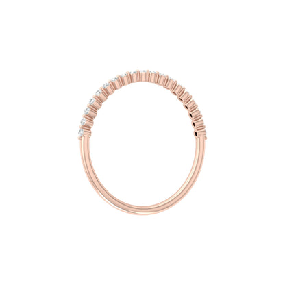 Bezel Set Round Diamond Half Eternity Band Ring In 14KT Gold for Women Lab-Grown or Natural - HIGHCARAT DIAMONDS